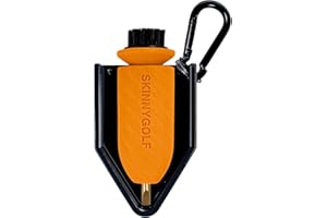 Skinny Golf Magnetic Scrub Brush | The Ultimate Bag Accessory | Scrub Brush & Brass Tip Groove Cleaner | Clip to Belt