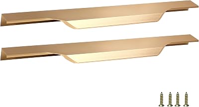 highdecora Small Profile Pull Handle, Gold, Modern Drawer Handles (2)