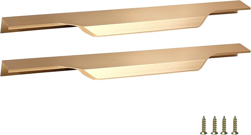 highdecora Small Profile Pull Handle, Gold, Modern Drawer Handles (2)