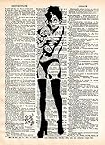 Banksy, sexy girl art, girl with teddy bear, erotic art, black and white art