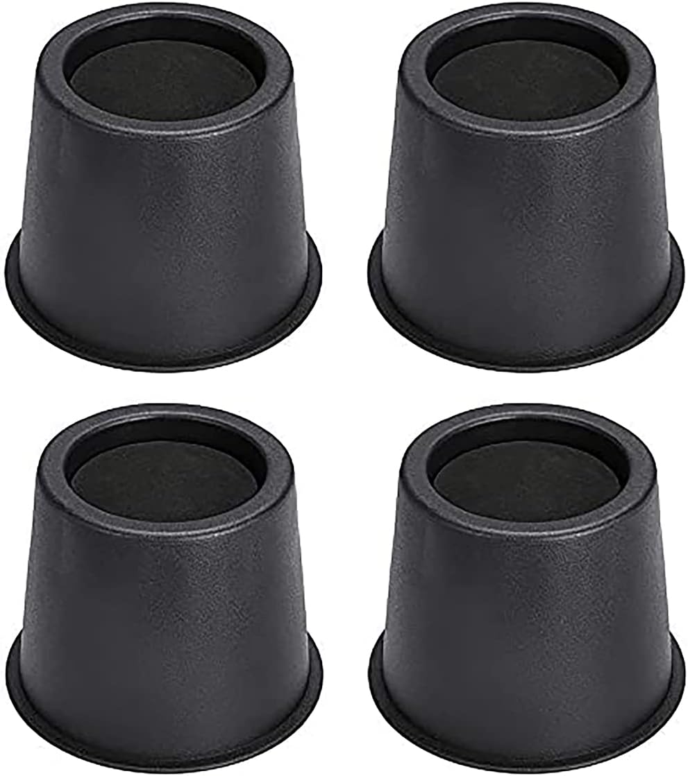 BWKJMY Round Bed Risers 4 inch Heavy Duty Set of 4 Black