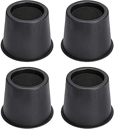 BWKJMY Round Bed Risers 4 inch Heavy Duty Set of 4 Black