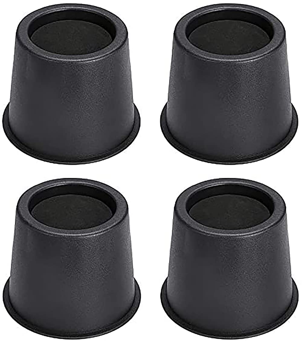 BWKJMY Round Bed Risers Lifts Height of 4 Inch Heavy Duty Set of 4 Pack for Risers for Sofa, Table, and Chair and Bed, Under Bed Storage Space (Black)