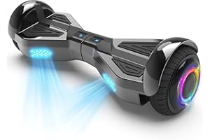 XERATH Electric Self Balancing Scooter 6.5 inch LED Wheels hoverboard Science Fiction Design Featuring Dual 200 Watt Motors, and a Max Speed of 6.2mph .hover board with Bluetooth Speaker (BLACK)