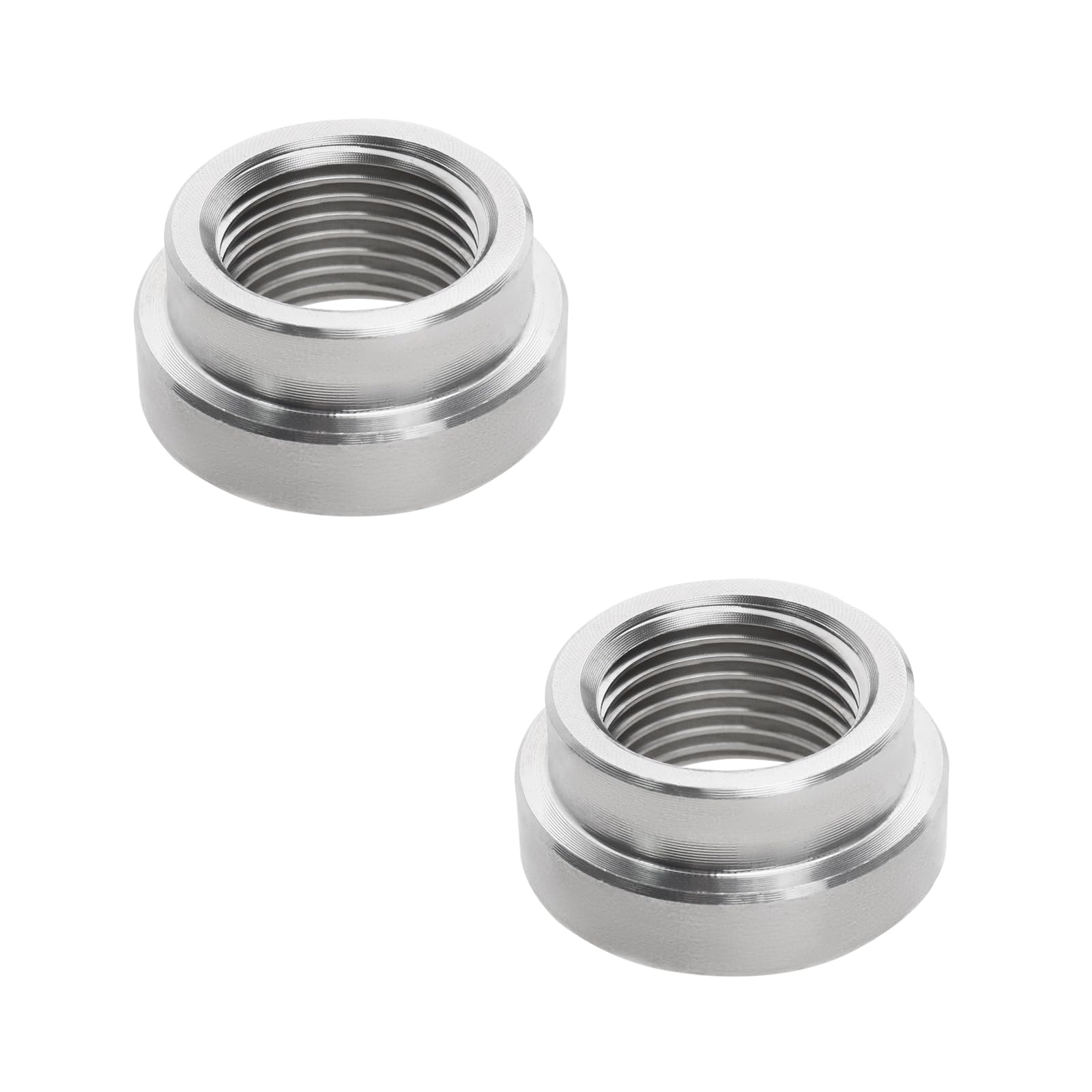 VGOL 2Pcs M18x1.5 Threads Stainless Steel Stepped Nut Bung O2 Sensor Nut Probe Welding Thread Nut Oxygen Sensor Boss Nut Threads Bung Stepped Recessed Nut