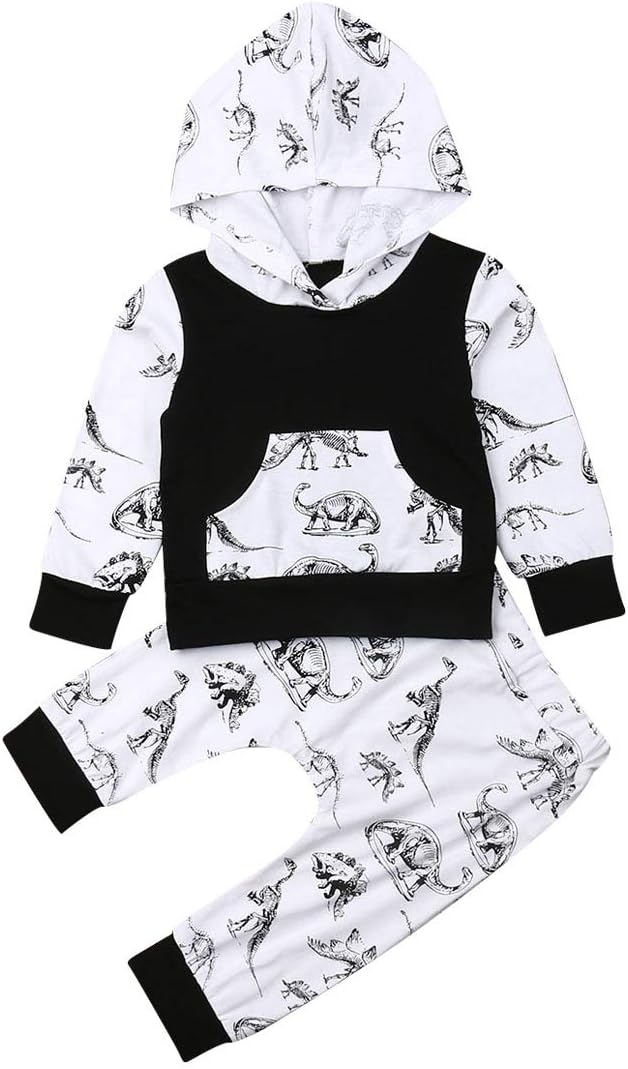 Baby Boy Clothes Set Long Sleeve Hooded Tops Pants Playsuits 2PCS Outfits