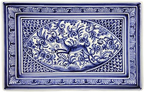 Hand Painted Big Ceramic Decorative Platter Louca de Coimbra XVII Century Recreation Made In Portugal #211