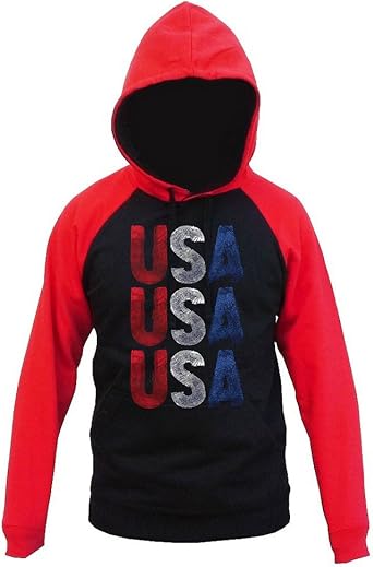 red white and black hoodie