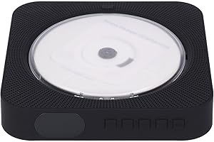 BONKZEBU Wall Mount CD Player with Remote Control Immersive Bass Speaker for Music Enthusiasts Comes with Desktop Stand ABSSu