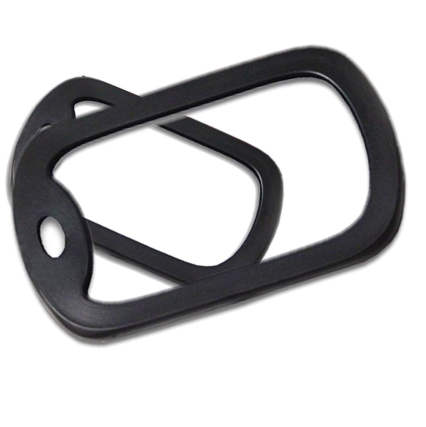 CMJ™ 2 x British US Army Military Style Black Rubber Dog Tag Rectangle Silencers UK Seller
