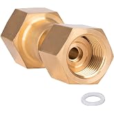 GRYVOZE CGA-320 to CGA-580 Adapter for CO2 Tank to Argon Nitrogen Regulator | CO2 to Argon Adapter Connect Fittings for MIG Welding Gas Regulator and Flowmeter, Made of Solid Brass with Nylon Gasket