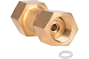 GRYVOZE CGA-320 to CGA-580 Adapter, Carbon Dioxide Bottom to Argon Nitrogen Regulator Flowmeter Thread Converter, CO2 to Argon Tank Adaptor Connect Fittings for Welding Gas Regulator Flow Meter