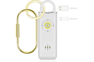 SHDZZDZSWY Personal Safety Alarm for Women, Teens, Elderly and Children 130dB - Sound Alarm Keychain with LED Lights, Security Alarm Keyring-White