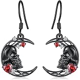 SVODEA Skull Earrings 925 Sterling Silver Goth Earrings Gothic Jewelry Gifts for Women
