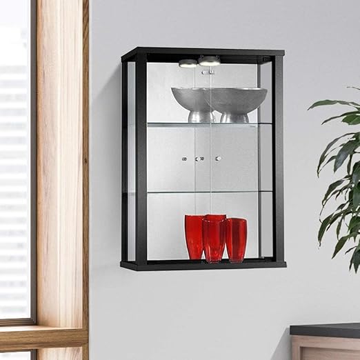 Displaysense Wall Mounted Lockable Glass Display Cabinet With