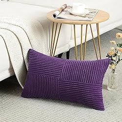 Fancy Homi 2 Packs Purple Lumbar Decorative Throw