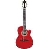 Ibanez GA35TCE Thinline Acoustic-Electric Classical Guitar, Spruce Top, Sapphire Red