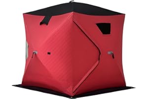 Aoxun Ice Fishing Tent Pop Up Instant Setup 2-4 Person Portable Shanty Hub Waterproof Insulated Shelter for Winter Fishing & Camping