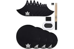 Drum Mute Pads, Drum Silencer Pads Set 16 Pieces with 4-Pcs Drum Dampening Pads and 8-Pcs Cymbal Mufflers Pads