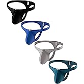 iKingsky Men's Big Pouch Thong Underwear Smooth Low Rise Bulge T-back Panties