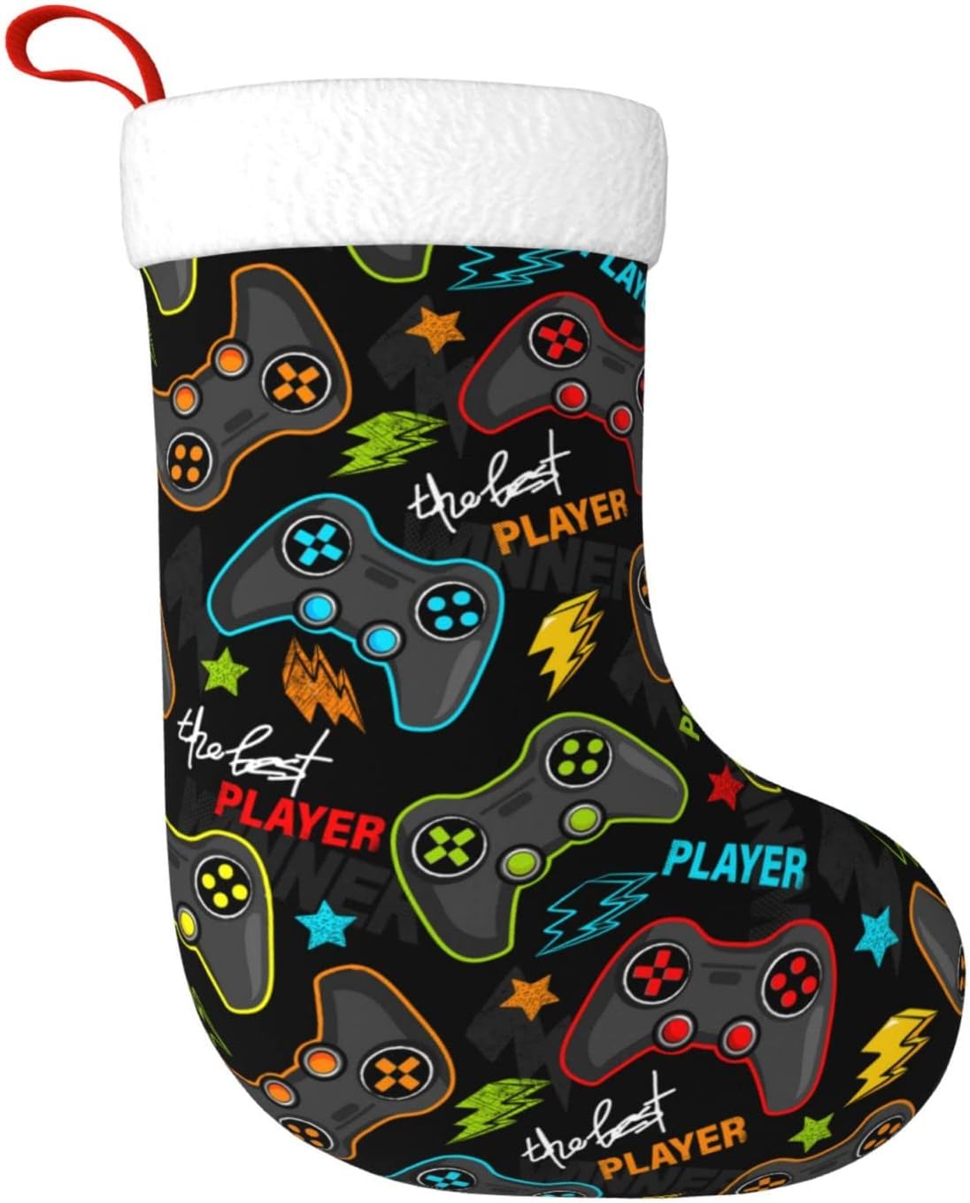 Stockings & Holders - Gamer Boy Gifts Personalized Christmas Stocking Large Xmas Stockings Fireplace Hanging Stockings Christmas Gifts for Family Holiday Party Decorations