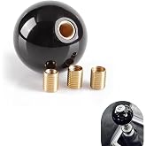 leechio Shift Knob Manual Gear, 8 Ball Billiard Round Smooth and Easy to Grip Shift Knob, Shifter Knobs Head Modification Accessories, with 3 Threaded Adapter, for Most Manual Gear Cars (Black)