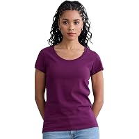 Fair Indigo Women's Slim Fit Scoop Neck Tee - Organic Pima Cotton Short Sleeve Shirt, Made In Peru - View #2