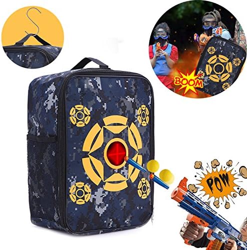 Target Pouch Storage Carry Portable Double Shoulder Backpack Equipment Carrying Bag with 2 Hooks Children Game Toys Gun Accessories for Nerf Guns Darts N-strike Elite Mega Rival Series