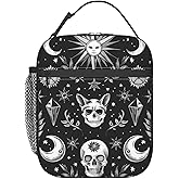 VANZEV Goth Lunch Box for Adults Women Girls Boys Kids Skull Black Lunch Box Insulated Cooler Reusable Lunch Bag Container Gifts for Work Office Picnic Travel School
