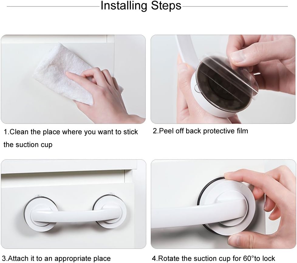 Fdit Anti-Slip Shower Handle Bathroom Shower Room Bar Handles Strong Suction Cup Handle for Bathroom Safety: Home & Kitchen