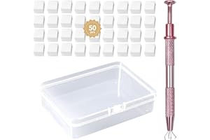 Aoboo Nail Sponges Set for Ombre Gel,Nail Art Tools Set-50Pcs colorful Nail Sponges With 1 pink Grabbing Pen Transparent Plastic Storage Box Used to Store Nail Art Tools