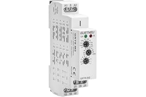 GUETNEU Relay 12V, Timer Relay Delay Off Trigger, Off Delay Timer with 10 Function Choices, Wide Voltage Multifunctional Relays for Electric Appliances, XS-SJ-M2-AC 230V, 35mm DIN Rail Mounting