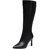 NEWBELLA Boots for Women Knee High 3 in Stiletto Heels Women's Knee-High Boots Pointed Toe Boots