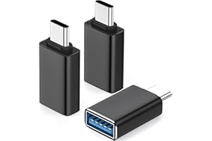 Yoozon USB C to USB Adapter 3 Pack,[Side-by-Side Use]USB Type C Male to USB 3.0 Female OTG Converter,Thunderbolt 4/3 to USB Adapter for iPhone 15 Pro Max Plus,MacBook Pro Air,Samsung Galaxy,iPad,Black