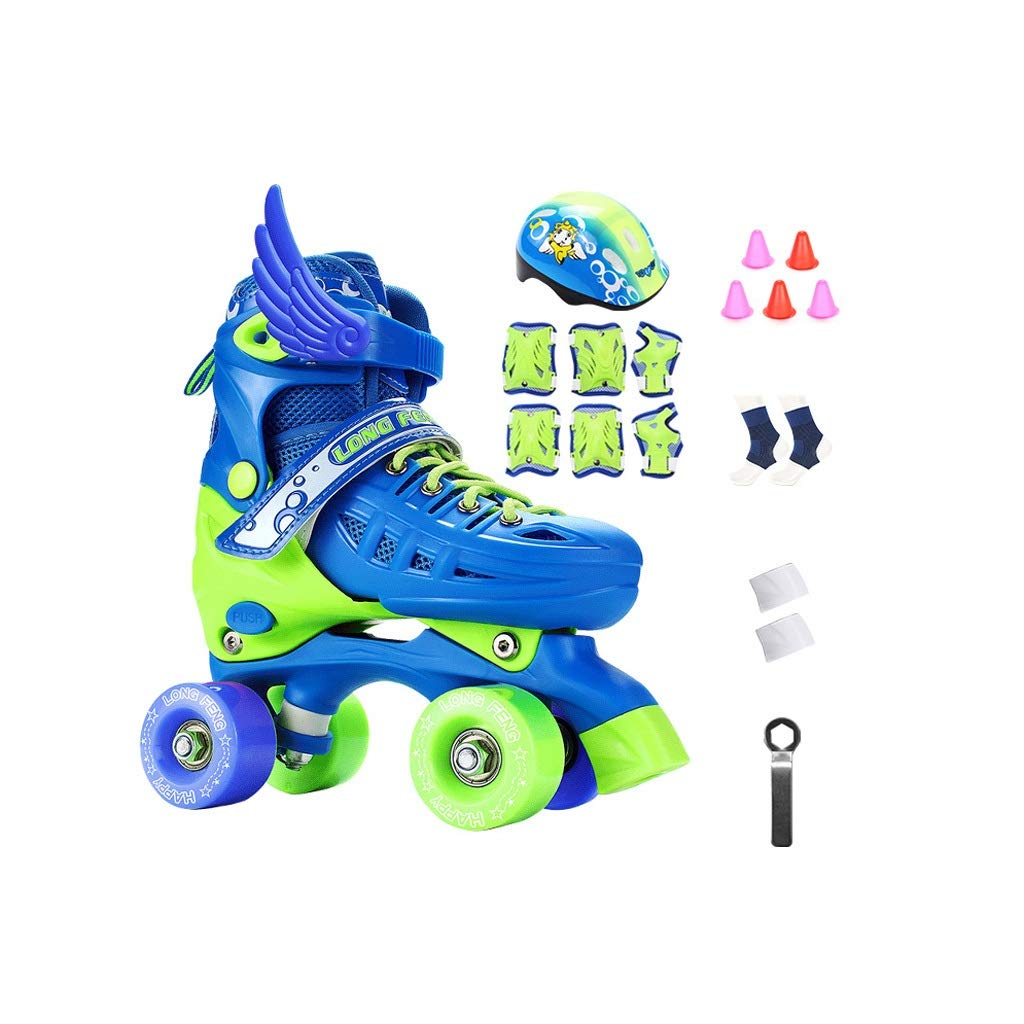 調整可能 ユニセックス 複列スケート 子 ローラースケート ローラーシューズ Ailj ローラースケート Yards 31 34 S 青 Yards 青 31 34 S B07p5pxmmq Yards 35 38 M さいず サイズ 青 色 フルセット 2色 インラインスケート 優先配送 Anoual Ma