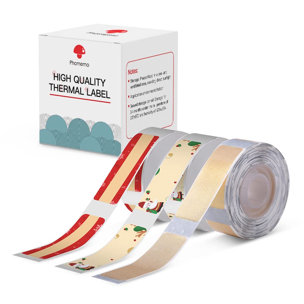 Phomemo D30 Label Maker Tape Black on Christmas