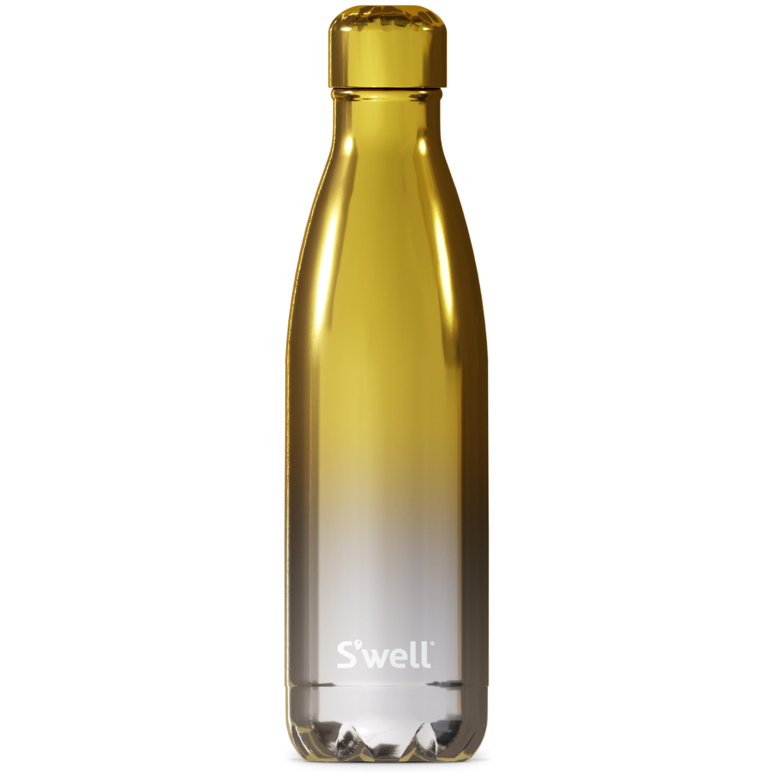 S’well Stainless Steel Water Bottle, 17oz, Yellow Gold Ombre, Triple Layered Vacuum Insulated Containers Keeps Drinks Cold for 36 Hours and Hot for 18, BPA Free, Perfect for On the Go