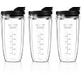 Blender Cups Replacement for Ninja, 24oz Ninja Blender Cups with To-Go Lids Compatible with Ninja BN401, BL450, BL456, BL480,