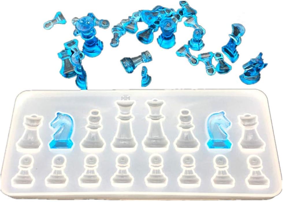 UV Resin Molds Silicone Molds for Chess Set for Adults Kids(Chess)