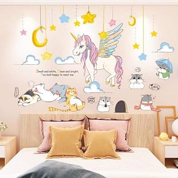 Amazon Com 3d Wall Sticker Girl Bedroom Cute Cartoon