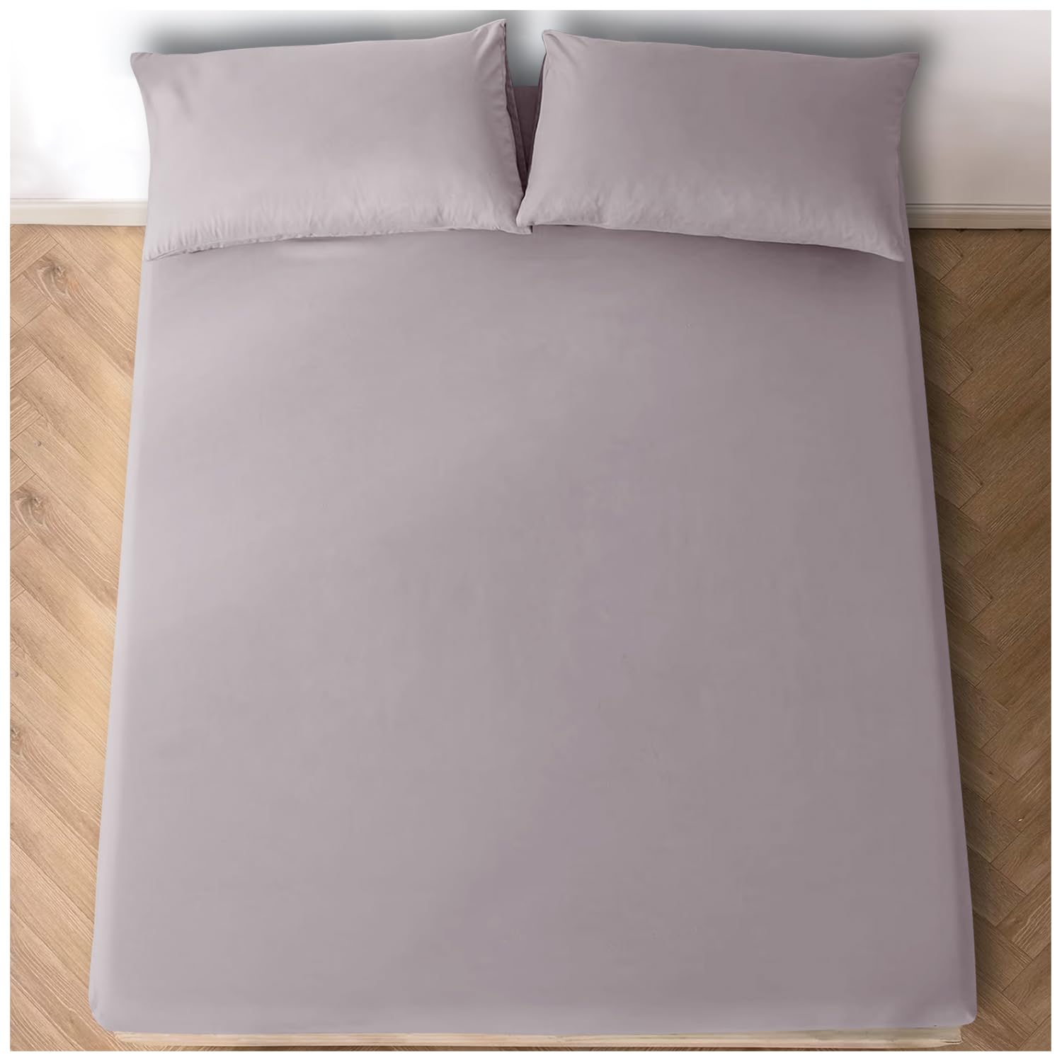 GC GAVENO CAVAILIA Supersoft Fitted Sheet King Size, 25 Cm Elastic Pocket Fade Resistant Bed Sheets, Cosy Bedding & Linen, Grey, 708346