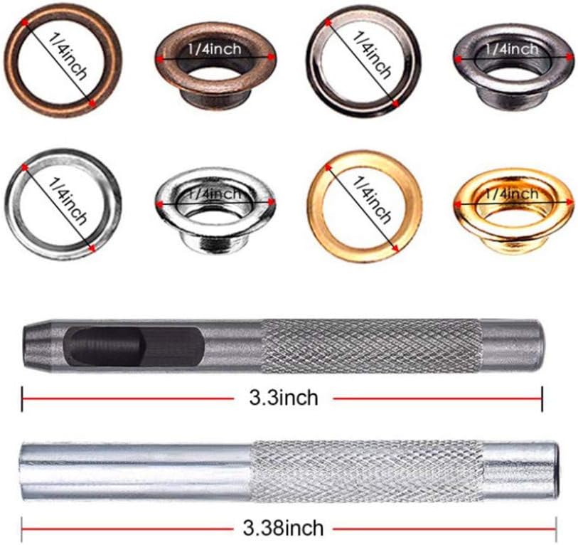 Lemoning 200 Set Grommets Grommet Tools for Canvas Clothes Leather 6mm