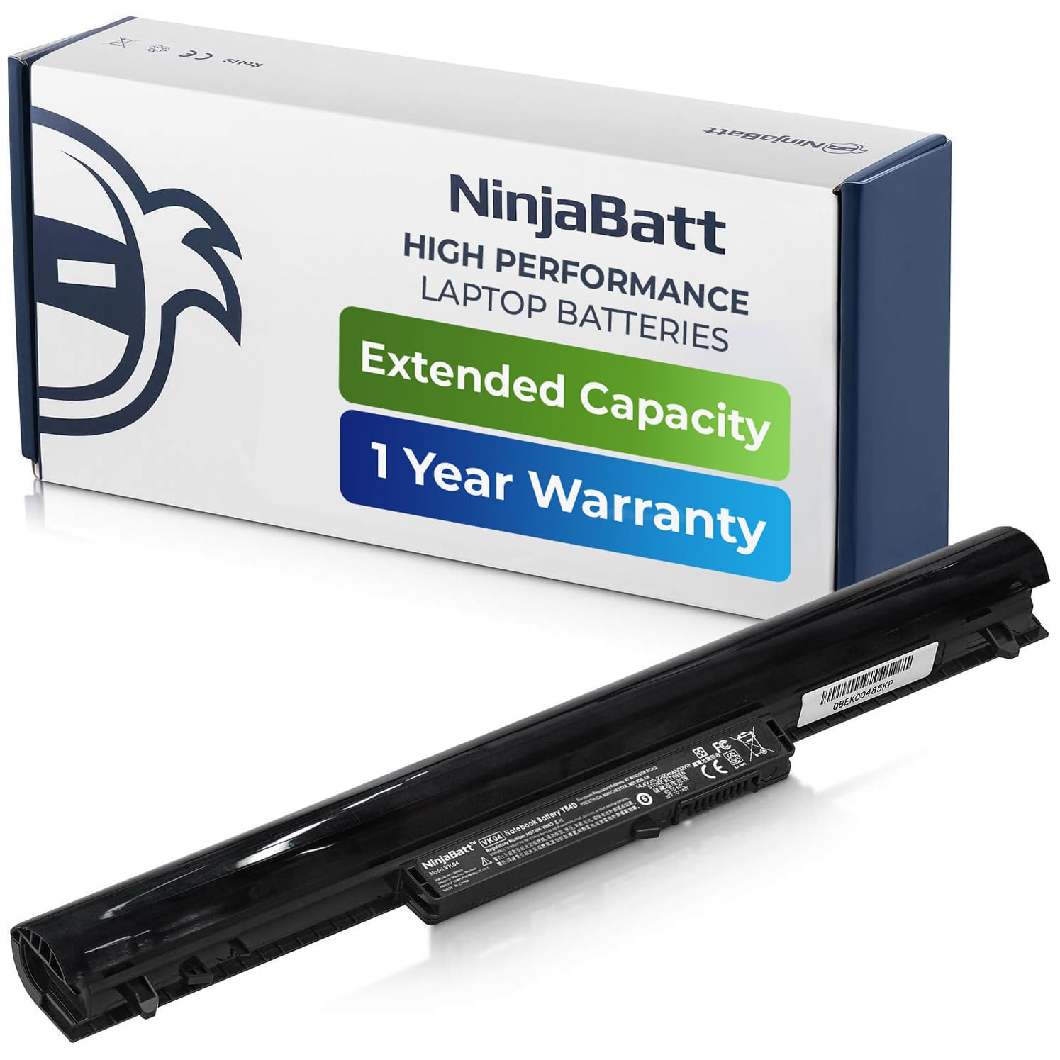 NinjaBatt Battery for HP 695192-001 VK04 HSTNN-YB4D TPN-Q113 15-B146SA 694864-851 TPN-Q114 TPN-Q115 H4Q45AA 724933-001 14-B000 15-B000 242 G1 242 G2 - High Performance [4 Cells/2200mAh/32Wh]