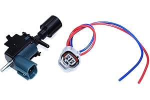 KISON AUTO Kison Vacuum Solenoid Switching Valve, Plastic Body, 1/4 in Push-In/Quick-Connect Inlet, 1/4 in Pigtail Connector Outlet, Black or Gray, For Toyota Avalon Camry 3.0 V6