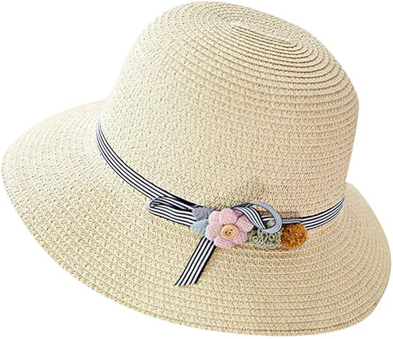 Chapeau De Plage Large Bord Avec Lanière - Paille Synthétique, Couleur Kaki, Taille Unique