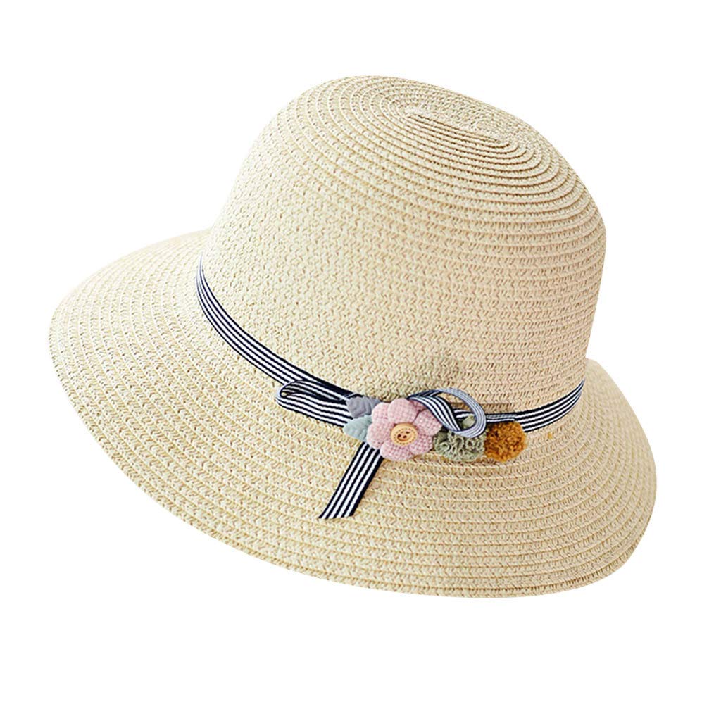 Mamaiuh Ladies Summer Wide Brim Straw Casual Soft Foldable