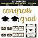 Graduation Decorations 2021 - Candy Bar Buffet Glitter Banner Sign Label Tent Cards Set - Grad Party Supplies Decor for Highschool Prek - Black and Gold