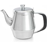 WINCO Gooseneck Teapot, Silver | Gooseneck spout, Bakelite handle, Commercial foodservice use, Tea, hot water and tableside beverage service