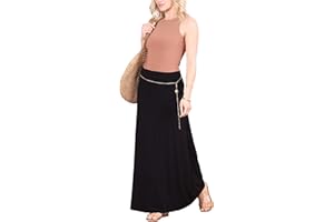 Popana Womens Long Maxi Skirt - Made in USA Long Skirts for Women Trendy - Casual Convertible Sundress Plus Size Maxi Skirt