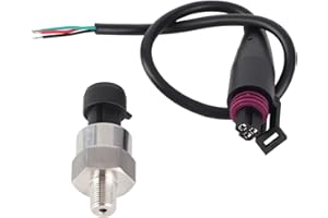 Pressure Transducer Sender Sensor Stainless Steel Water Pressure Transducer for Oil Fuel Air Water(100PSI)